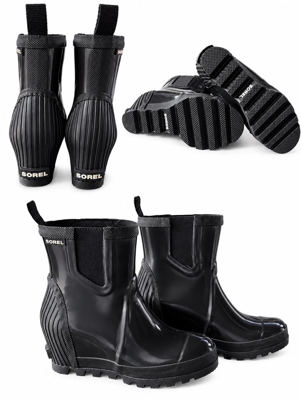 SOREL Joan Black Rain Ankle Boots NWOT US Size 5.5